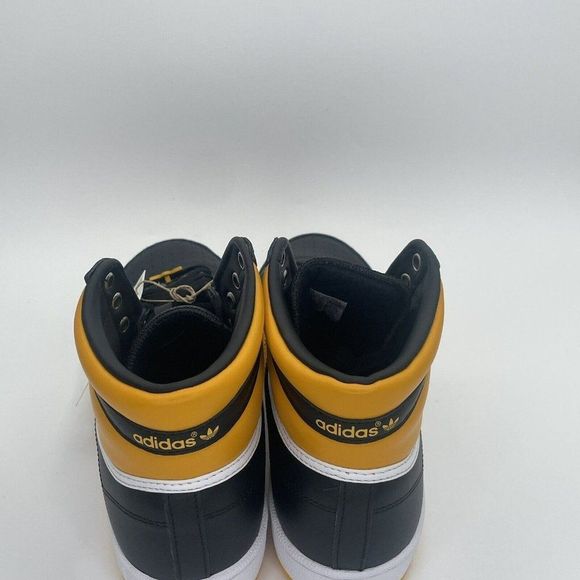 Adidas Top Ten Hi Top Mens Basketball Shoes Black Gold FZ5888 NEW - Picture 3 of 11
